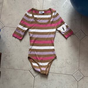 Pink Chicken Multicolor Striped Bodysuit